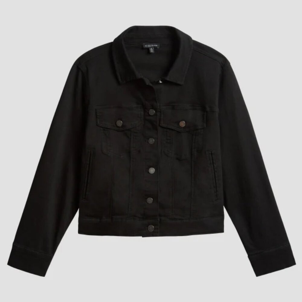 Universal Standard Kelsey Black Denim Jean Jacket - Size 6-8